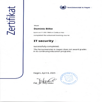 Certificate FernUniversität in Hagen